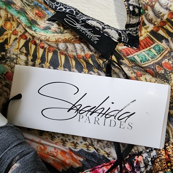 NWT Shahida Parides Luxury Embellished Multi-color Asymmetrical Hi-Lo Dress- M/L - Picture 14 of 16